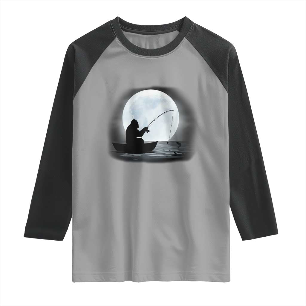 Funny Fisherman Gift Raglan Shirt Bigfoot Fishing - Wonder Print Shop