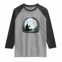 Funny Fisherman Gift Raglan Shirt Bigfoot Fishing - Wonder Print Shop