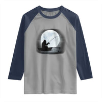 Funny Fisherman Gift Raglan Shirt Bigfoot Fishing - Wonder Print Shop