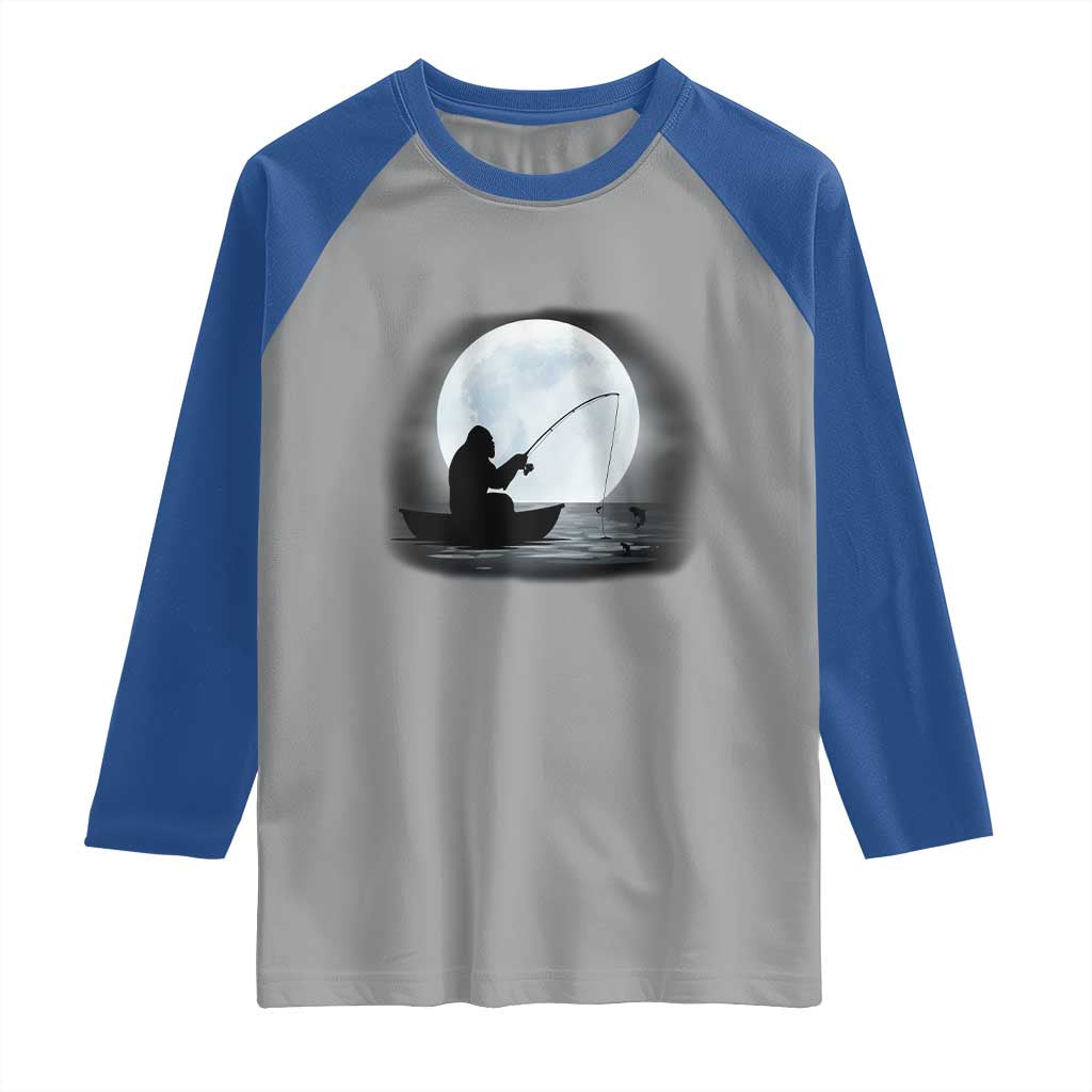 Funny Fisherman Gift Raglan Shirt Bigfoot Fishing - Wonder Print Shop
