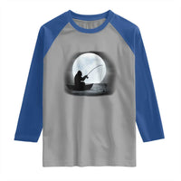 Funny Fisherman Gift Raglan Shirt Bigfoot Fishing - Wonder Print Shop