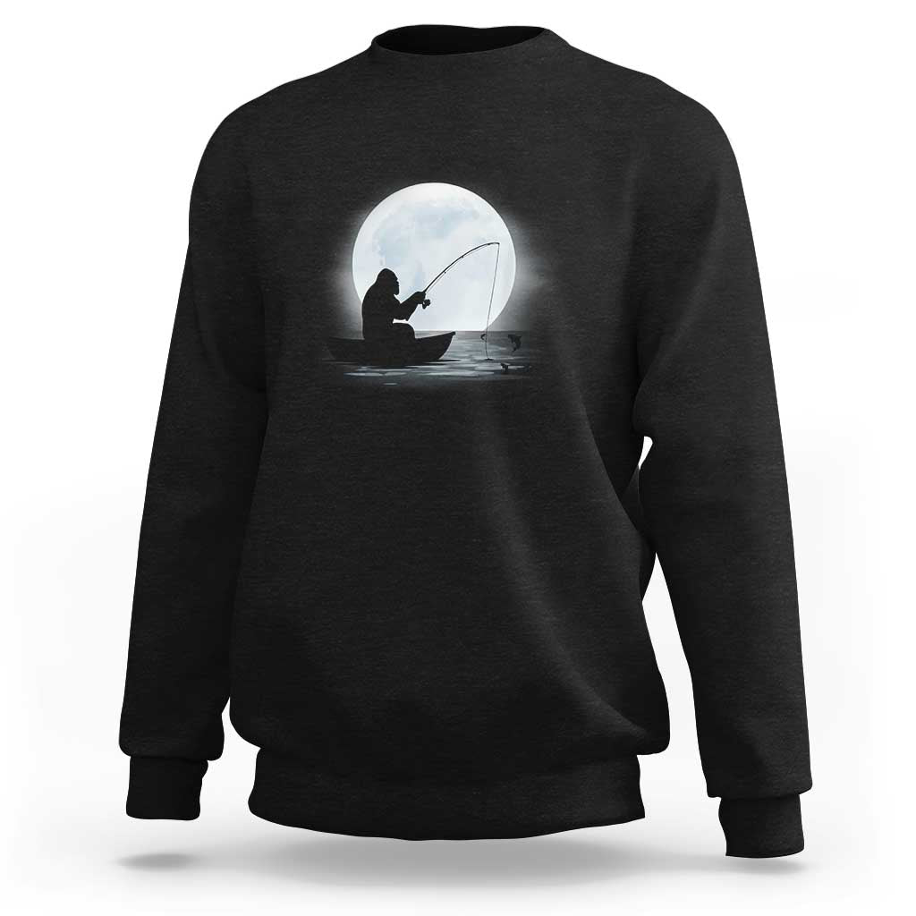 Funny Fisherman Gift Sweatshirt Bigfoot Fishing - Wonder Print Shop