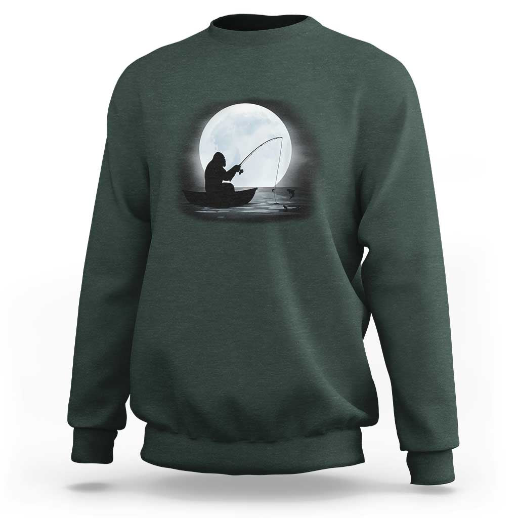 Funny Fisherman Gift Sweatshirt Bigfoot Fishing - Wonder Print Shop