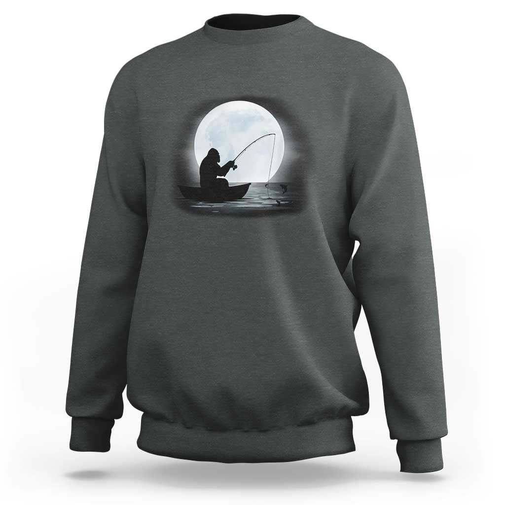 Funny Fisherman Gift Sweatshirt Bigfoot Fishing - Wonder Print Shop