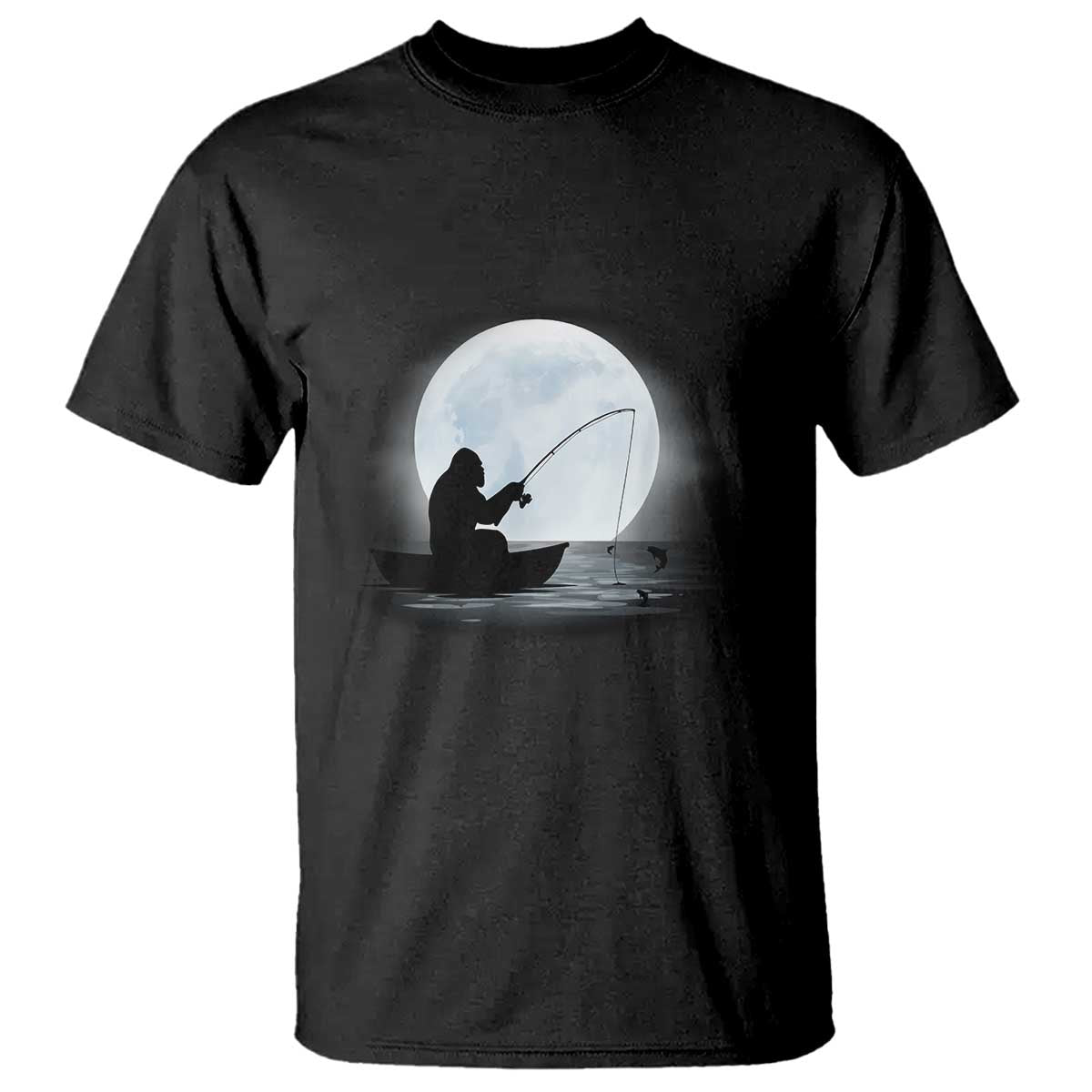 Funny Fisherman Gift T Shirt Bigfoot Fishing - Wonder Print Shop