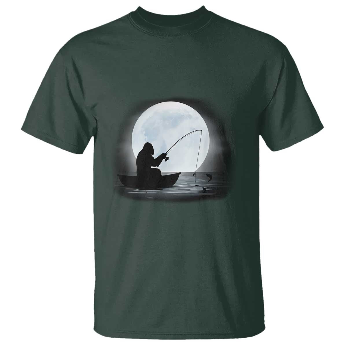 Funny Fisherman Gift T Shirt Bigfoot Fishing - Wonder Print Shop