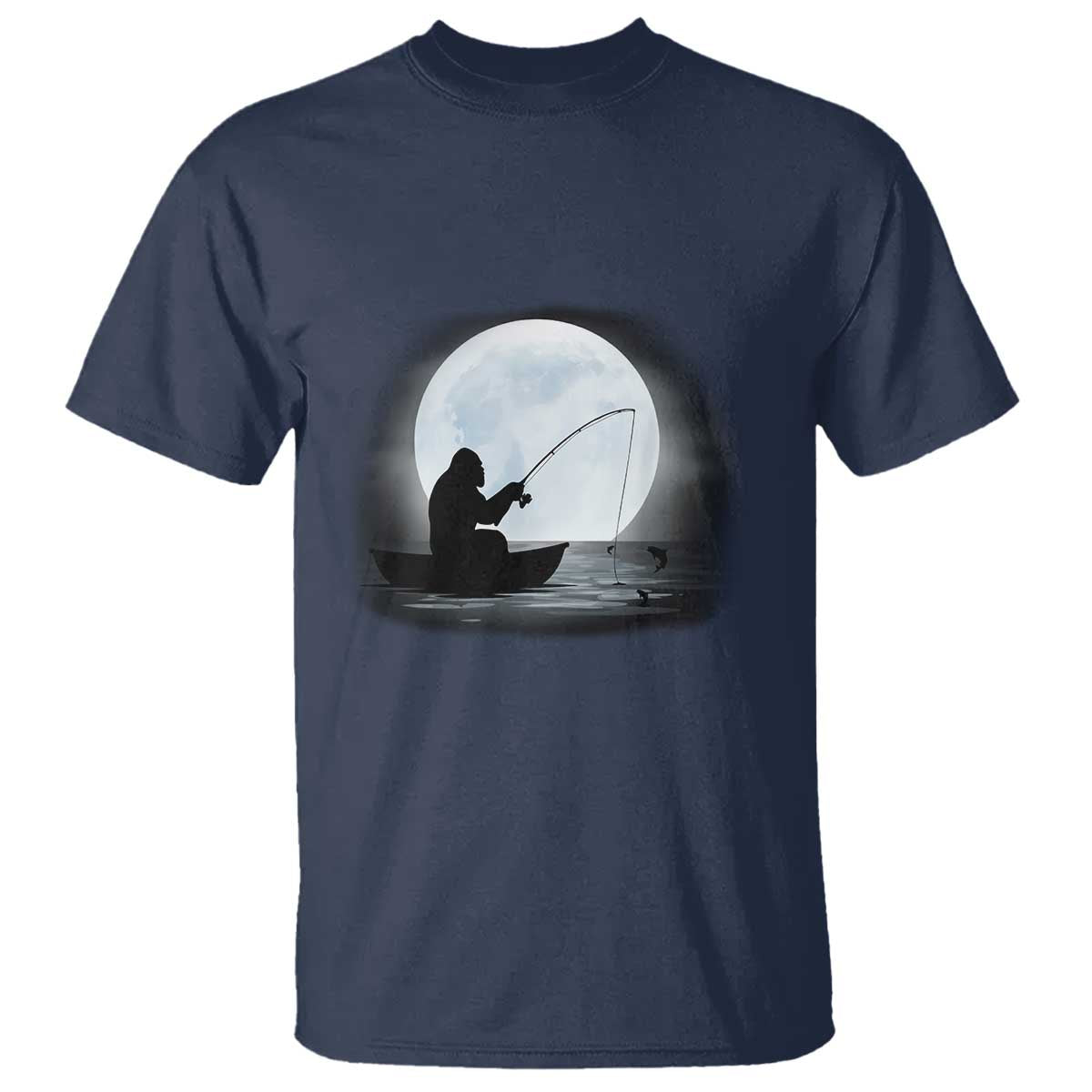Funny Fisherman Gift T Shirt Bigfoot Fishing - Wonder Print Shop
