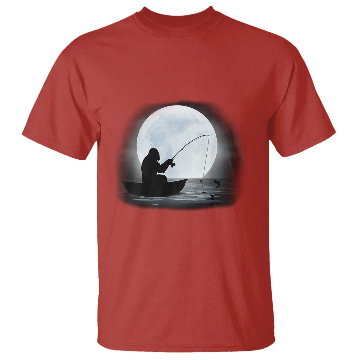 Funny Fisherman Gift T Shirt Bigfoot Fishing - Wonder Print Shop