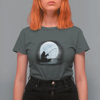 Funny Fisherman Gift T Shirt For Women Bigfoot Fishing - Wonder Print Shop
