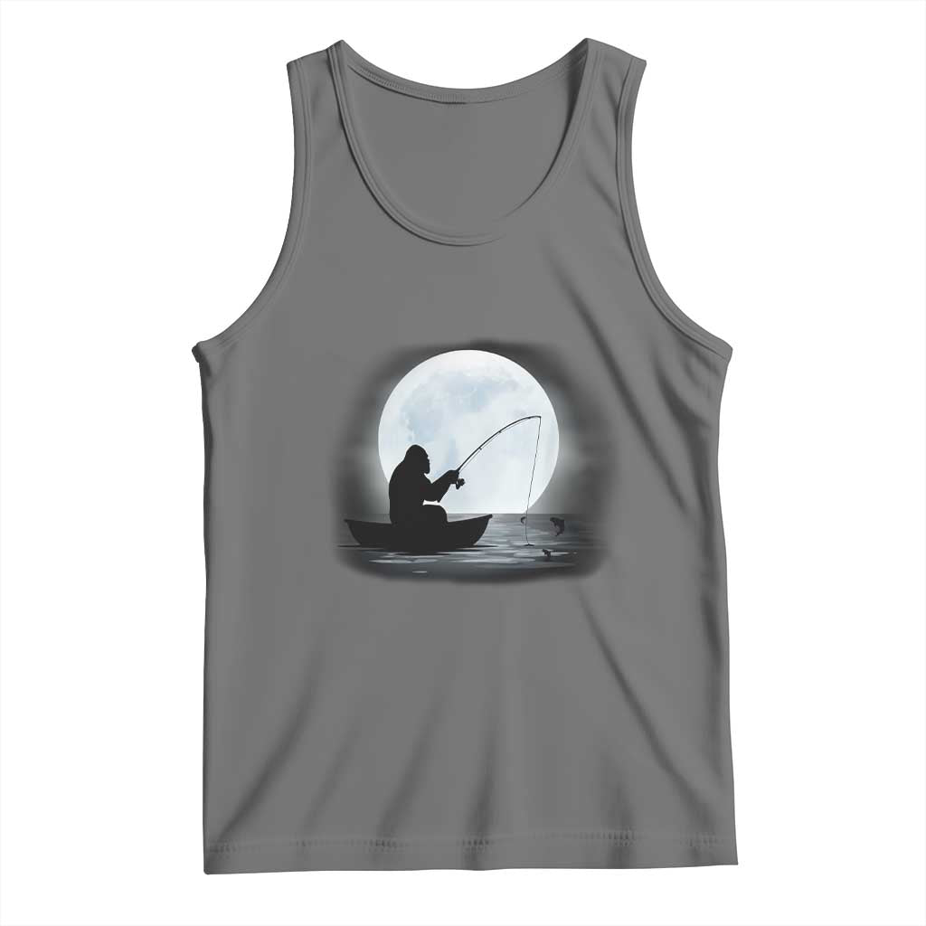 Funny Fisherman Gift Tank Top Bigfoot Fishing - Wonder Print Shop