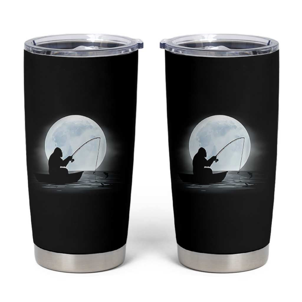 Funny Fisherman Gift Tumbler Cup Bigfoot Fishing