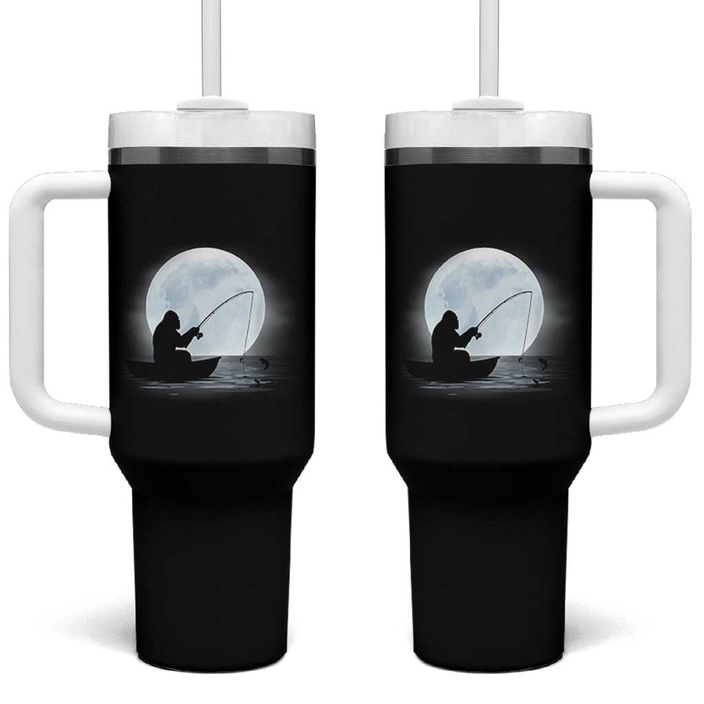 Funny Fisherman Gift Tumbler With Handle Bigfoot Fishing