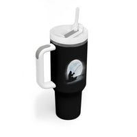 Funny Fisherman Gift Tumbler With Handle Bigfoot Fishing