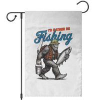 Id Rather Be Fishing Garden Flag Funny Bigfoot Fishing - Wonder Print Shop