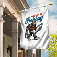 Id Rather Be Fishing Garden Flag Funny Bigfoot Fishing - Wonder Print Shop