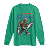 Id Rather Be Fishing Long Sleeve Shirt Funny Bigfoot Fishing - Wonder Print Shop