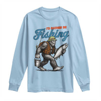 Id Rather Be Fishing Long Sleeve Shirt Funny Bigfoot Fishing - Wonder Print Shop