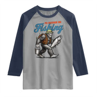 Id Rather Be Fishing Raglan Shirt Funny Bigfoot Fishing - Wonder Print Shop