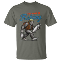 Id Rather Be Fishing T Shirt Funny Bigfoot Fishing - Wonder Print Shop