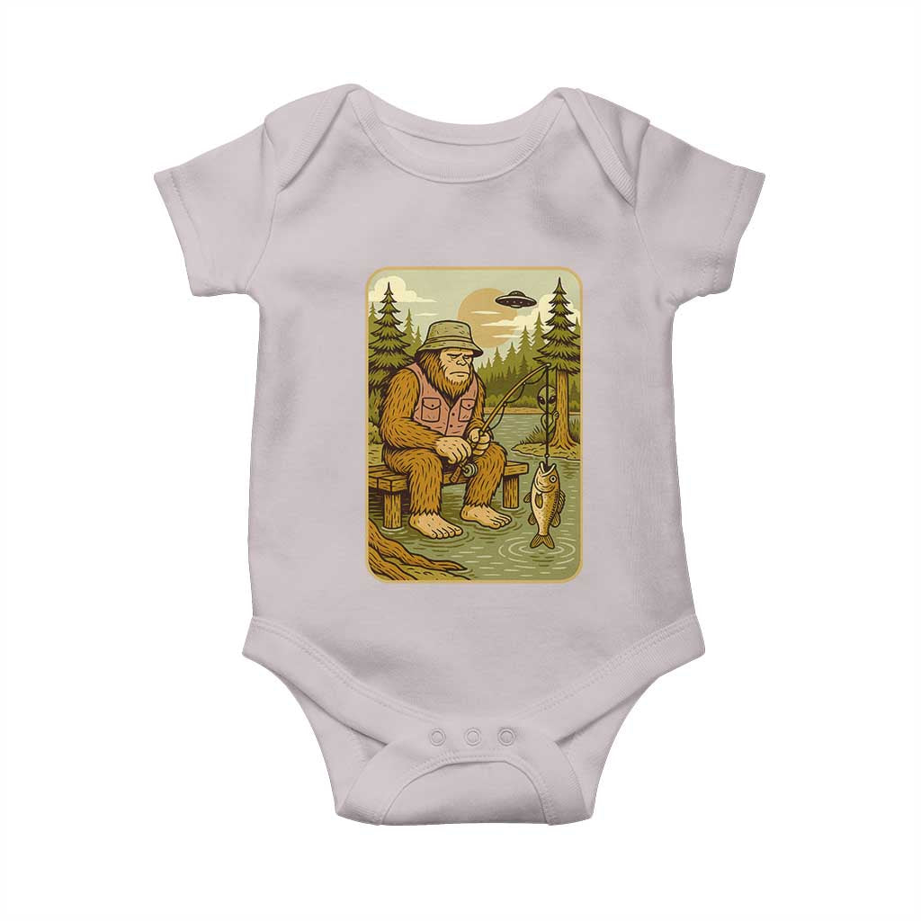 Funny Bigfoot Alien Baby Onesie Fishing Lover Gift - Wonder Print Shop