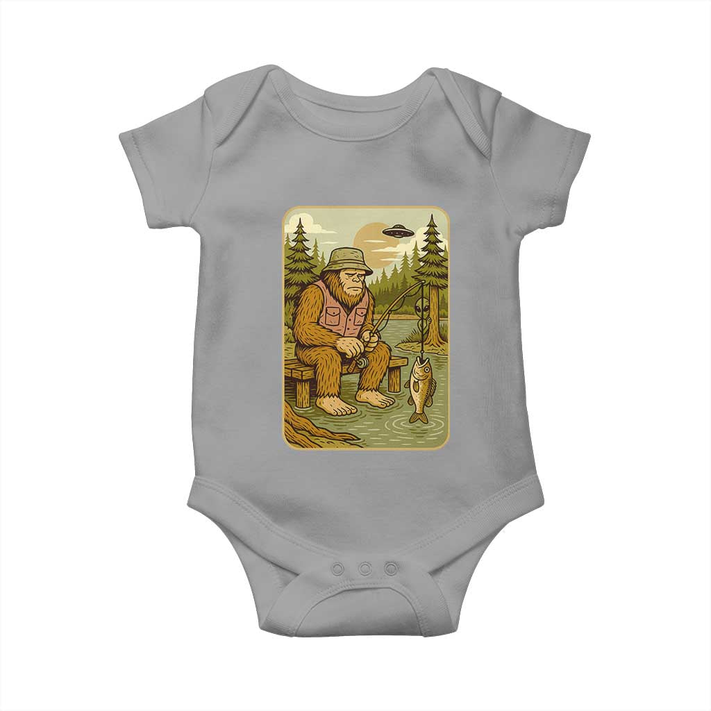 Funny Bigfoot Alien Baby Onesie Fishing Lover Gift - Wonder Print Shop