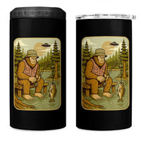 Funny Bigfoot Alien 4 in 1 Can Cooler Tumbler Fishing Lover Gift