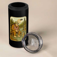 Funny Bigfoot Alien 4 in 1 Can Cooler Tumbler Fishing Lover Gift