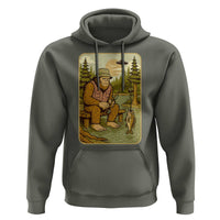 Funny Bigfoot Alien Hoodie Fishing Lover Gift - Wonder Print Shop