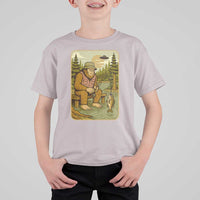 Funny Bigfoot Alien T Shirt For Kid Fishing Lover Gift - Wonder Print Shop