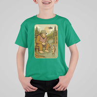 Funny Bigfoot Alien T Shirt For Kid Fishing Lover Gift - Wonder Print Shop