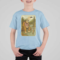 Funny Bigfoot Alien T Shirt For Kid Fishing Lover Gift - Wonder Print Shop
