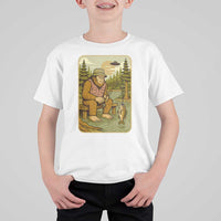 Funny Bigfoot Alien T Shirt For Kid Fishing Lover Gift - Wonder Print Shop
