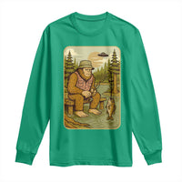 Funny Bigfoot Alien Long Sleeve Shirt Fishing Lover Gift - Wonder Print Shop