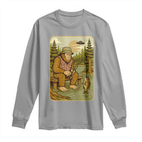 Funny Bigfoot Alien Long Sleeve Shirt Fishing Lover Gift - Wonder Print Shop