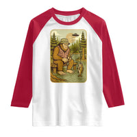 Funny Bigfoot Alien Raglan Shirt Fishing Lover Gift - Wonder Print Shop