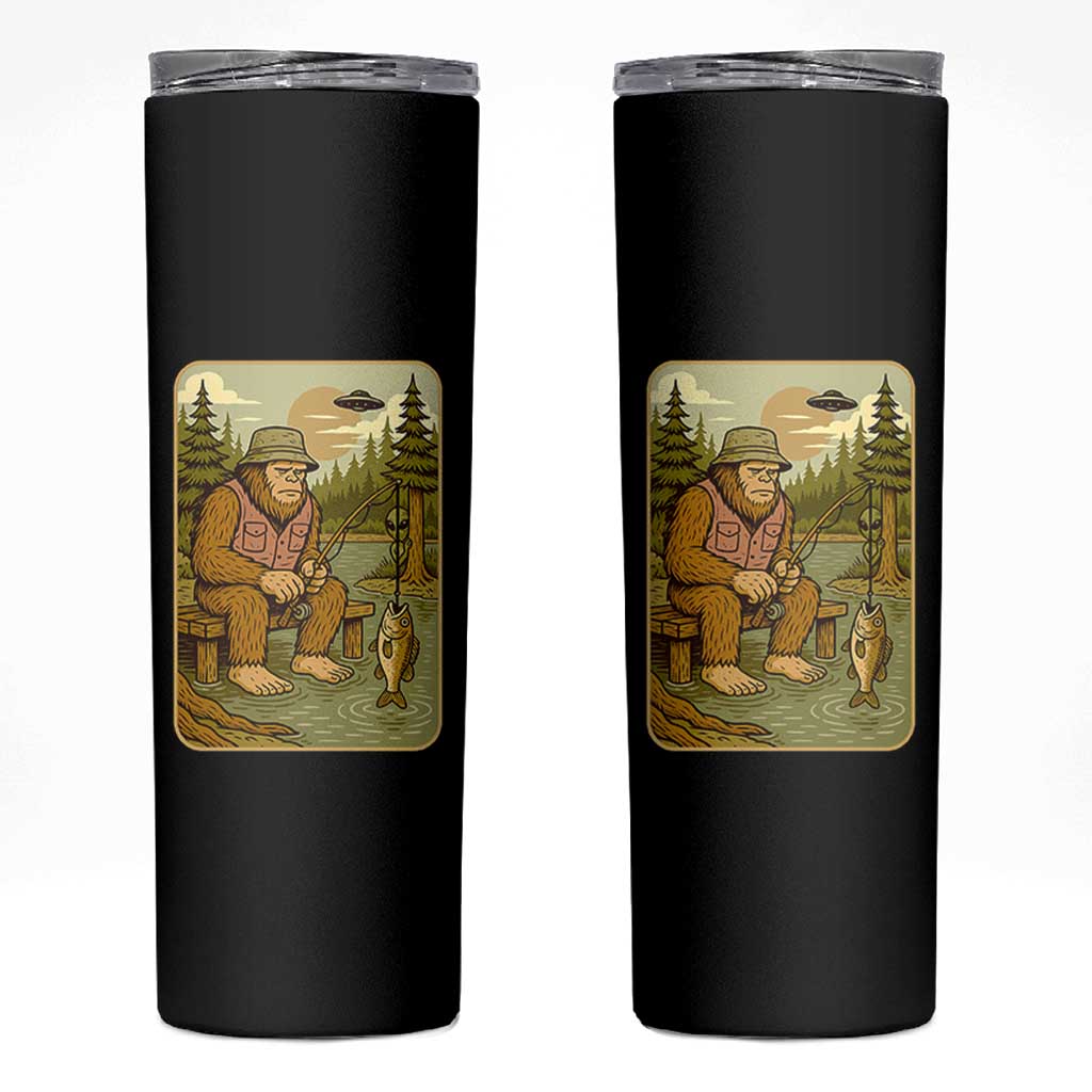 Funny Bigfoot Alien Skinny Tumbler Fishing Lover Gift