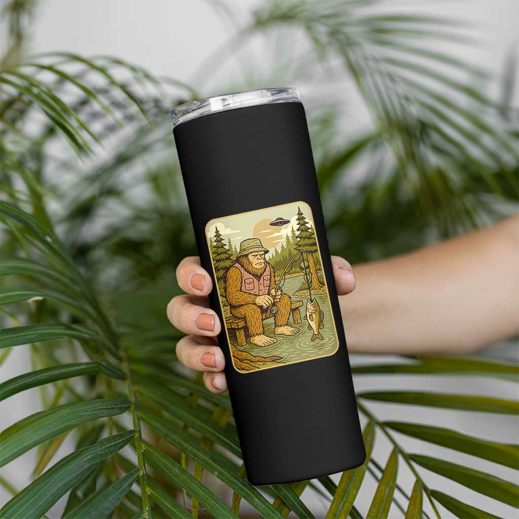 Funny Bigfoot Alien Skinny Tumbler Fishing Lover Gift