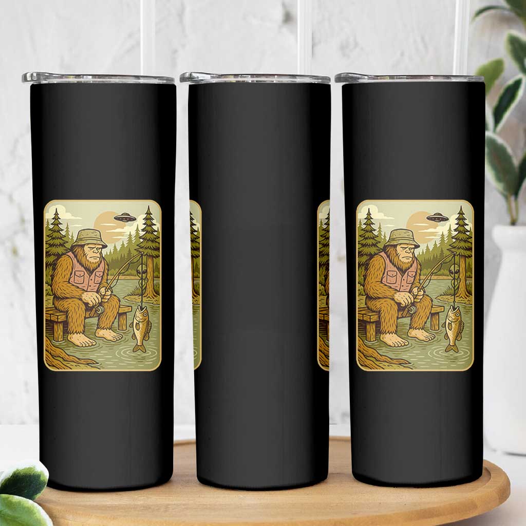 Funny Bigfoot Alien Skinny Tumbler Fishing Lover Gift