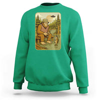 Funny Bigfoot Alien Sweatshirt Fishing Lover Gift - Wonder Print Shop
