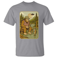 Funny Bigfoot Alien T Shirt Fishing Lover Gift - Wonder Print Shop
