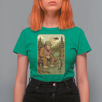 Funny Bigfoot Alien T Shirt For Women Fishing Lover Gift - Wonder Print Shop