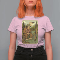 Funny Bigfoot Alien T Shirt For Women Fishing Lover Gift - Wonder Print Shop