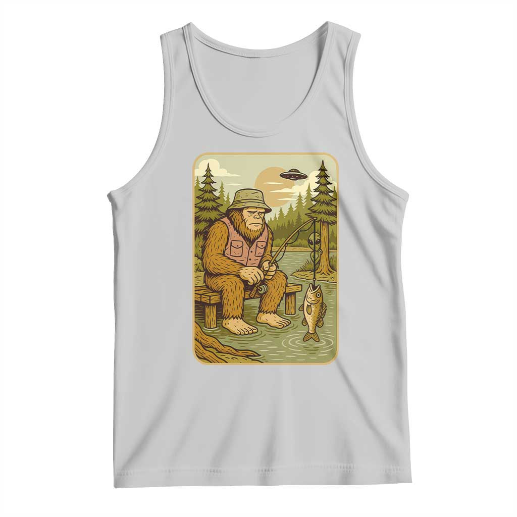 Funny Bigfoot Alien Tank Top Fishing Lover Gift - Wonder Print Shop
