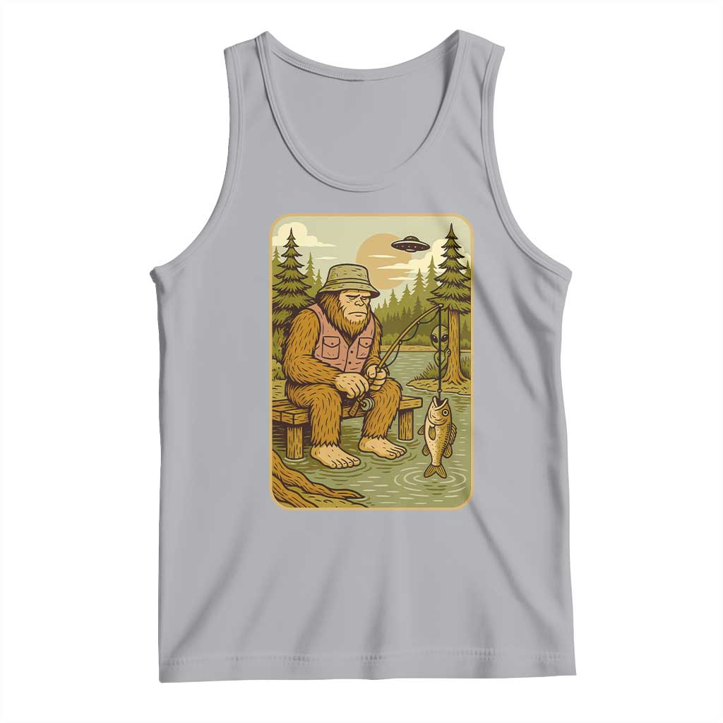 Funny Bigfoot Alien Tank Top Fishing Lover Gift - Wonder Print Shop