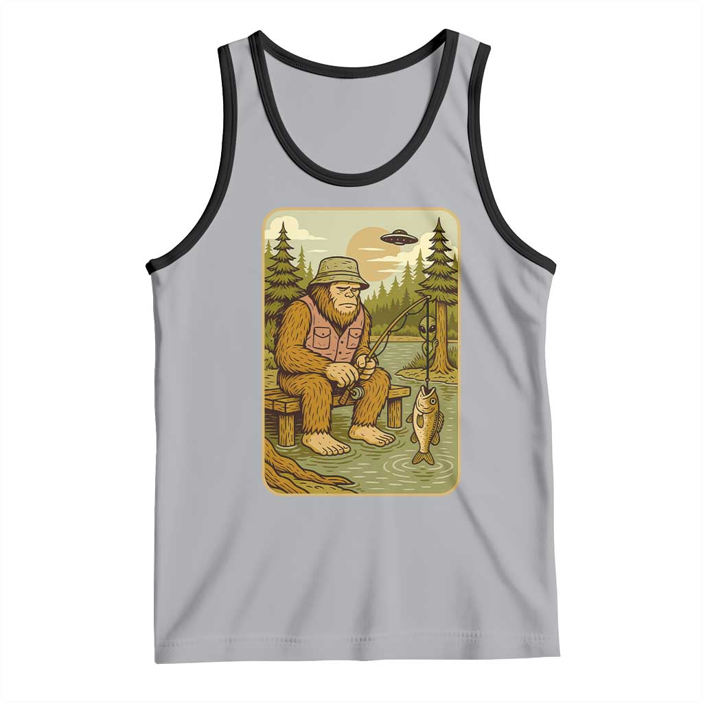 Funny Bigfoot Alien Tank Top Fishing Lover Gift - Wonder Print Shop