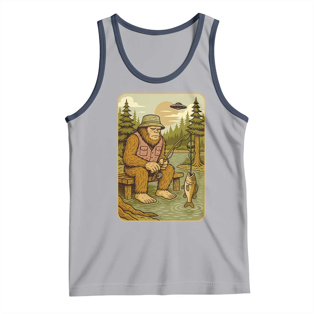 Funny Bigfoot Alien Tank Top Fishing Lover Gift - Wonder Print Shop