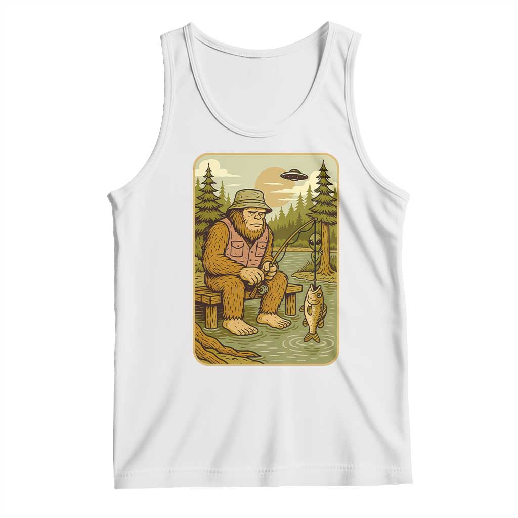 Funny Bigfoot Alien Tank Top Fishing Lover Gift - Wonder Print Shop