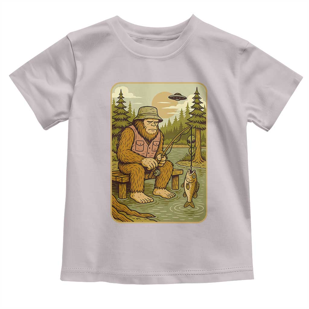 Funny Bigfoot Alien Toddler T Shirt Fishing Lover Gift - Wonder Print Shop