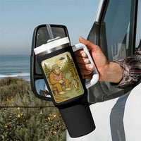 Funny Bigfoot Alien Tumbler With Handle Fishing Lover Gift
