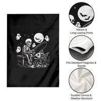 Halloween Skeleton Fishing Garden Flag Funny Fisherman Gift - Wonder Print Shop